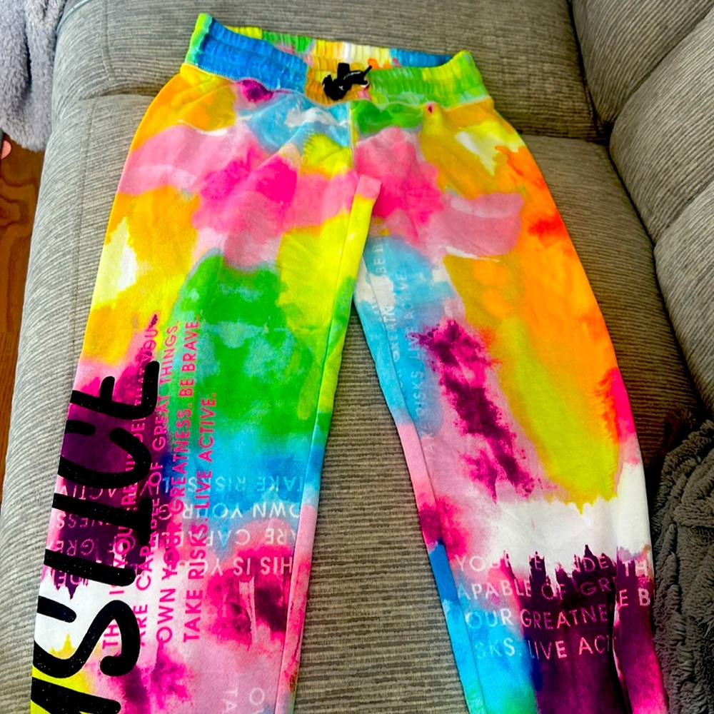 Justice, girls, 10 size medium pants, retro color pants never worn new